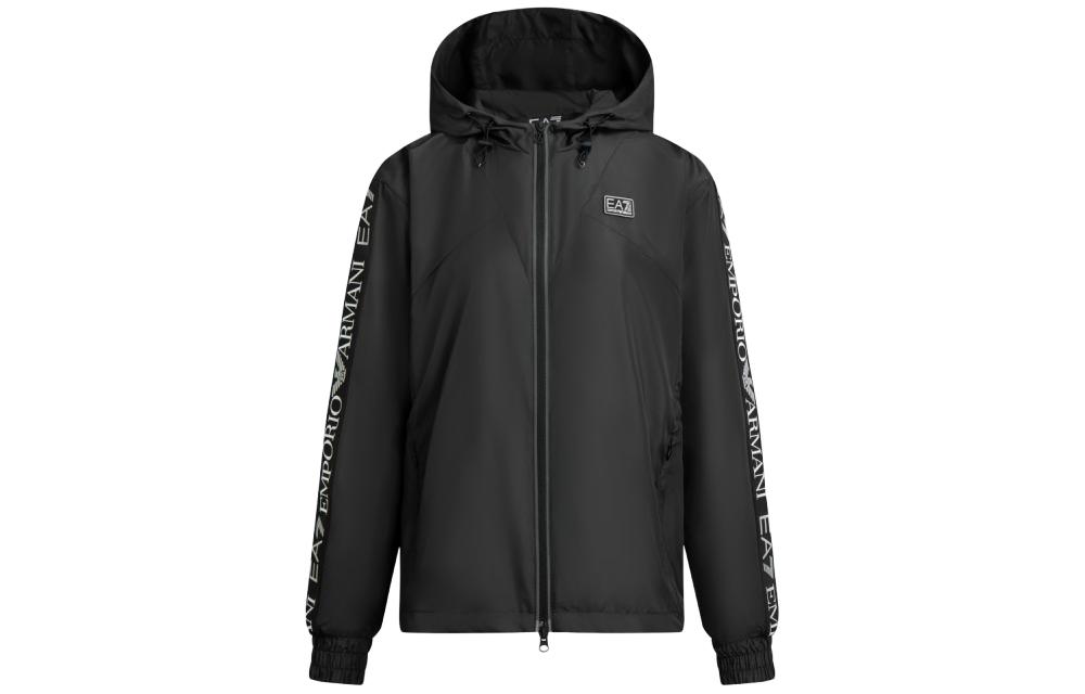 Emporio Armani EA7 SS24 Logo Print Zip-Up Hoodie Jacket Men’s Black 3DTB11-TNBCZ-1200 圖 2