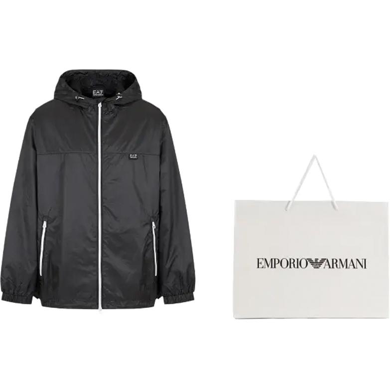 Lookbook EMPORIO ARMANI EA7 SS24 Jaket Zip Cetakan Logo Hitam 3DPB17-PN5ZZ-0208