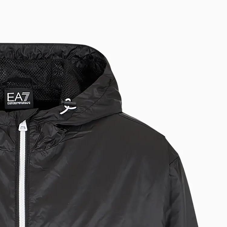 Purchase EMPORIO ARMANI EA7 SS24 Jaket Zip Cetakan Logo Hitam 3DPB17-PN5ZZ-0208