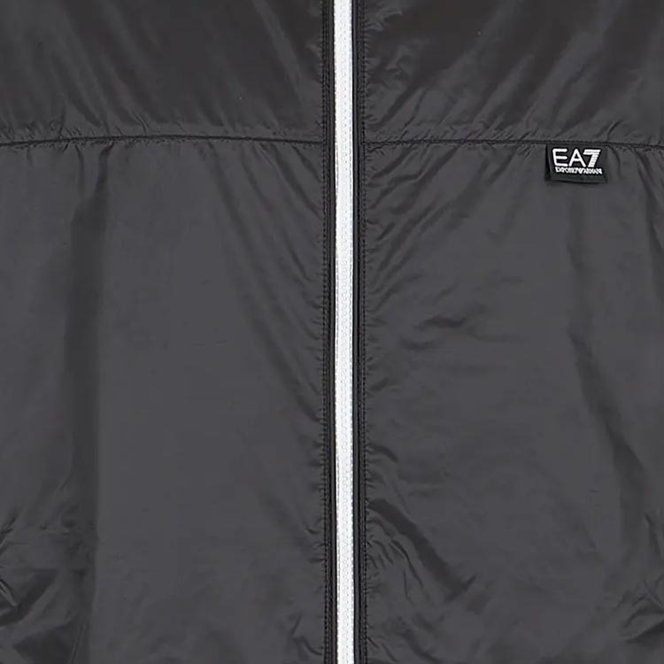 Cheap EMPORIO ARMANI EA7 SS24 Jaket Zip Cetakan Logo Hitam 3DPB17-PN5ZZ-0208