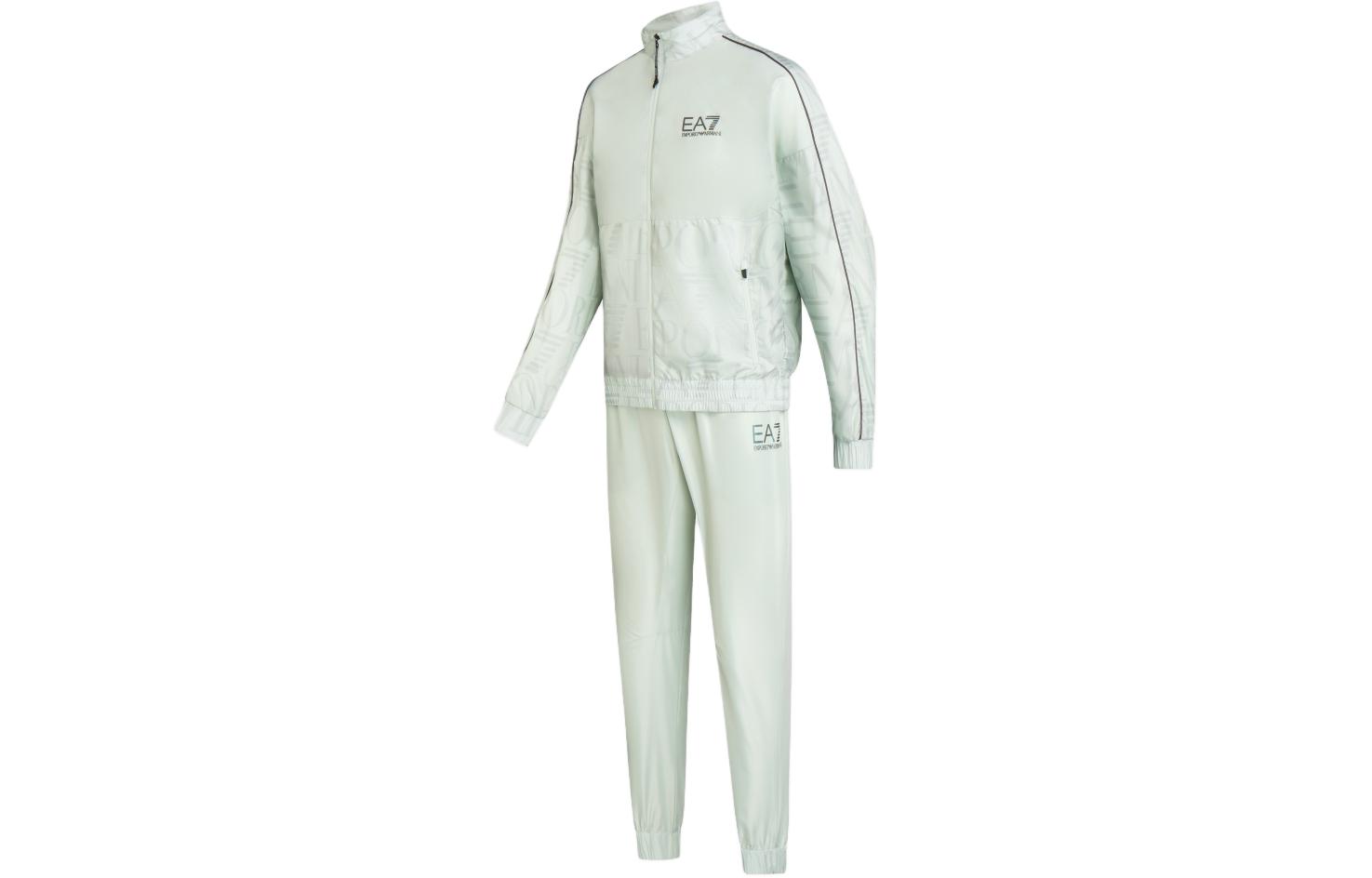 Shop EMPORIO ARMANI EA7 SS24 Logo Print Zipper Long Sleeve Tracksuit  Casual Wear 3DPV03-PNP6Z-1200