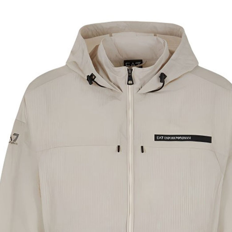 EMPORIO ARMANI EA7 Unisex Hooded Zip-Up Bomber Jacket SS24 Light Beige 3DPB19-PNFVZ-1946 圖 5