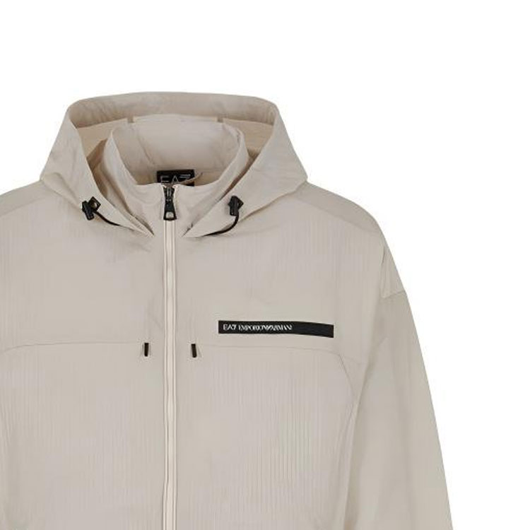 EMPORIO ARMANI EA7 Unisex Hooded Zip-Up Bomber Jacket SS24 Light Beige 3DPB19-PNFVZ-1946 圖 7