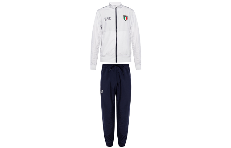 Emporio Armani EA7 White Blue Logo Tracksuit Set 6GPV79-PC01Z-21BE