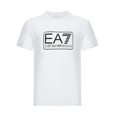 Emporio Armani EA7 White Cotton Logo Print T-Shirt 8NPT10-PJNQZ-1100