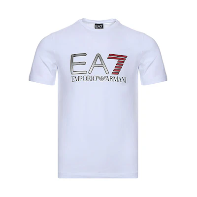 Emporio Armani EA7 White Crew Neck Logo Print T-Shirt 3HPT05-PJ03Z-1100