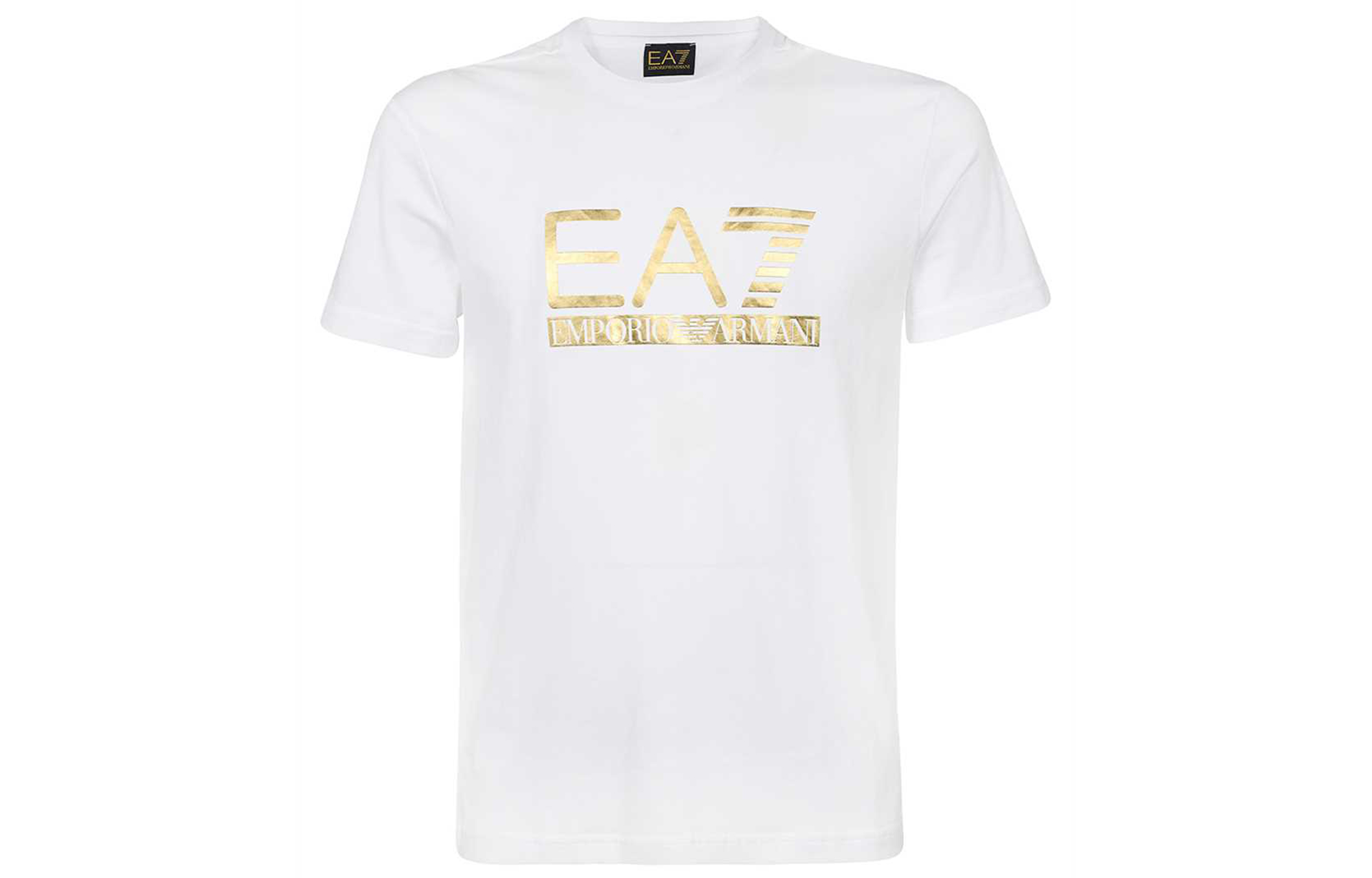 Emporio Armani EA7 White Crew Neck T-Shirt with Logo Print. 3KPT87-PJM9Z-1100