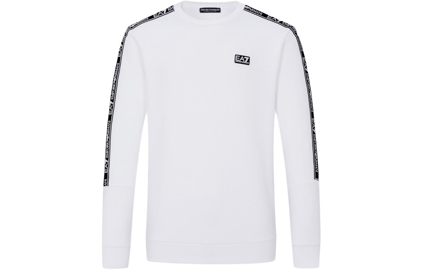 Emporio Armani EA7 White Crewneck Sweatshirt with Letter Print 3LPM42-PJ07Z-0100