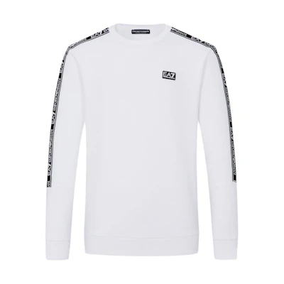 Emporio Armani EA7 White Crewneck Sweatshirt with Letter Print 3LPM42-PJ07Z-0100