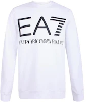 Emporio Armani EA7 White Crewneck Sweatshirt with Letter Print SS22 6KPM68-PJBWZ-1100 Emporio Armani EA7 White Crewneck Sweatshirt with Letter Print SS22 6KPM68-PJBWZ-1100