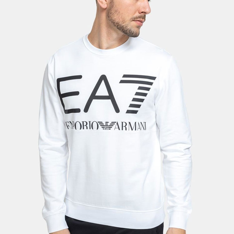 Purchase 安普里奥阿玛尼EA7白色字母印花圆领卫衣 SS22 6KPM68-PJBWZ-1100