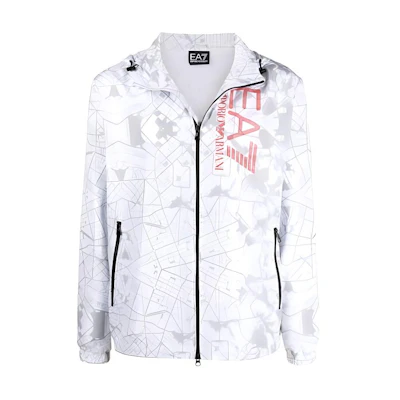 Emporio Armani EA7 White Drawstring Hooded Jacket 3KPB09-PNC3Z-2112