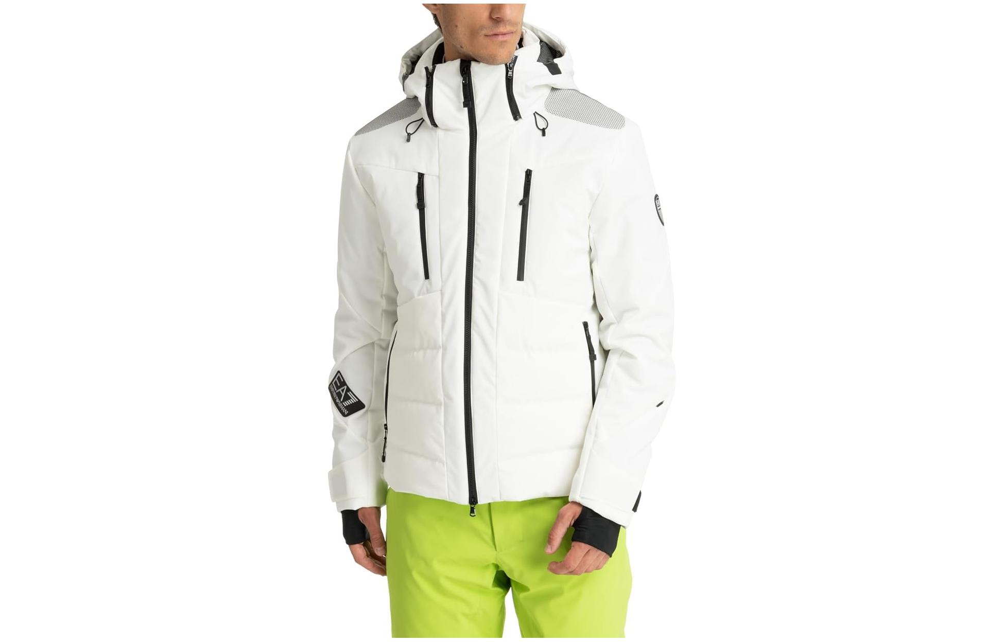 Emporio Armani EA7 White Full-Zip Hooded Down Jacket 6RPG10-PNCJZ-1100