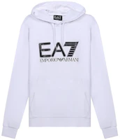 Emporio Armani EA7 White Hoodie with Letter Logo Design 6KPM62-PJ05Z-1100 Emporio Armani EA7 White Hoodie with Letter Logo Design 6KPM62-PJ05Z-1100