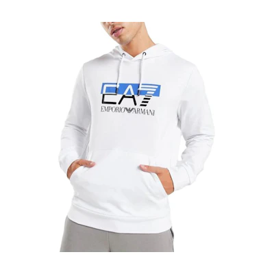 Emporio Armani EA7 White Hoodie with Logo Print 6RPM62-PJ05Z-1100
