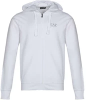 Emporio Armani EA7 White Hoodie with Logo Print and Zipper Closure 8NPM03-PJ05Z-0100 Emporio Armani EA7 White Hoodie with Logo Print and Zipper Closure 8NPM03-PJ05Z-0100