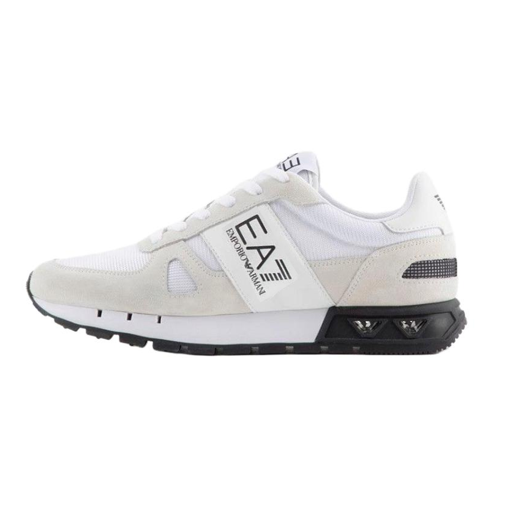 EMPORIO ARMANI EA7 White Leather Low-Top Casual Sneakers. X8X151XK354S271