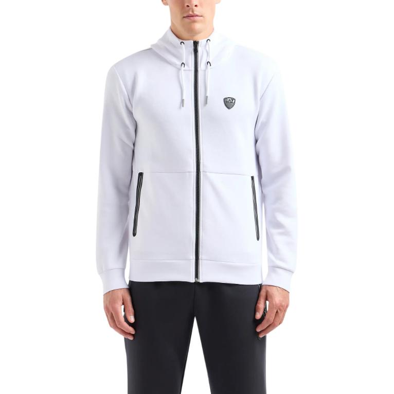 Emporio Armani EA7 White Logo Hoodie Full-Zip Sweatshirt SS24 8NPM20-PJ4EZ-1100 圖 5