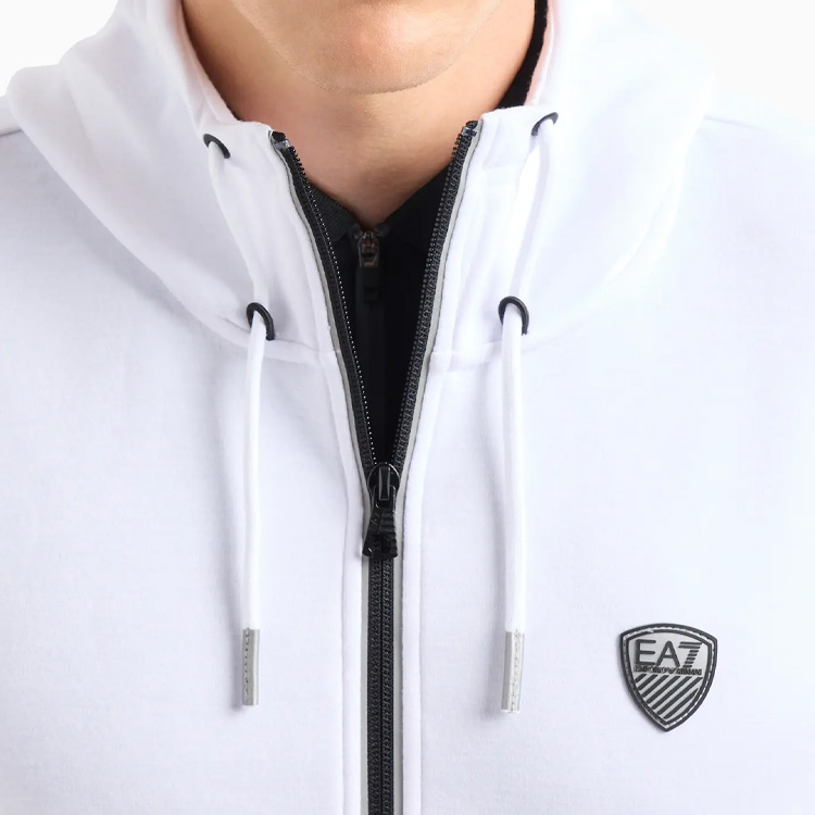 Emporio Armani EA7 White Logo Hoodie Full-Zip Sweatshirt SS24 8NPM20-PJ4EZ-1100 圖 6