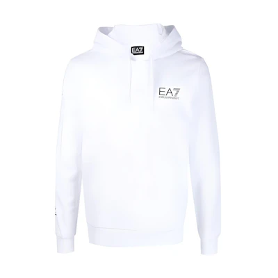 Emporio Armani EA7 White Logo Hoodie Long-Sleeve Sweater 8NPM18-PJ05Z-1101
