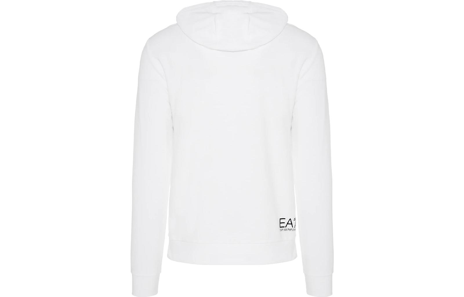 Lookbook 엠포리오 아르마니 EA7 화이트 로고 후디 풀오버 스웻셔츠​ 3HPM28-PJ05Z-1100