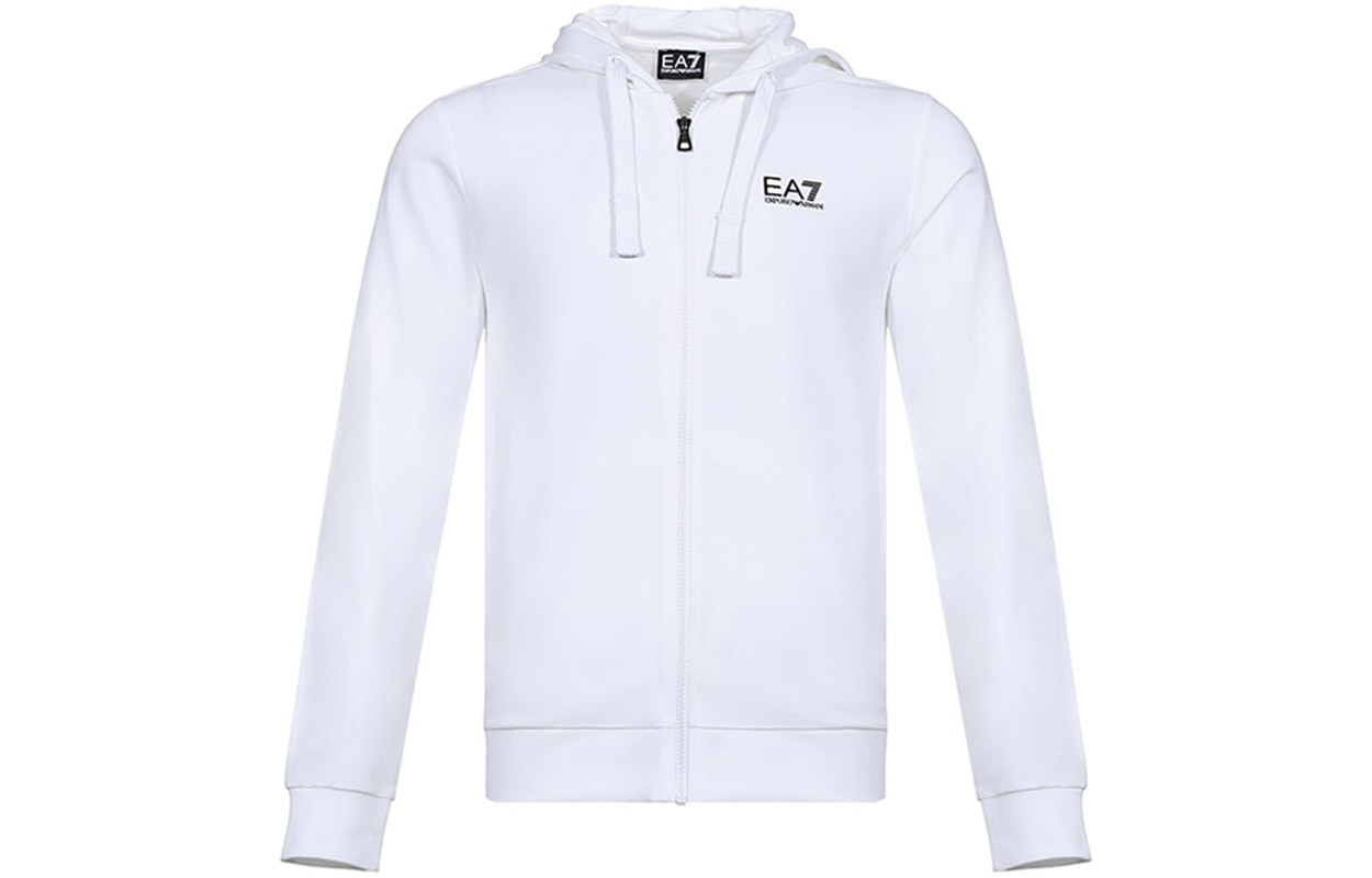 Emporio Armani EA7 White Logo Hoodie Zip-Up Jacket Sweatshirt 8NPM03-PJ05Z-1100 圖 2