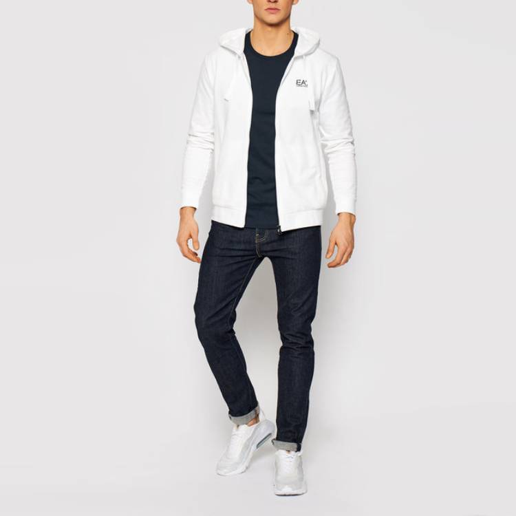 Emporio Armani EA7 White Logo Hoodie Zip-Up Jacket Sweatshirt 8NPM03-PJ05Z-1100 圖 6