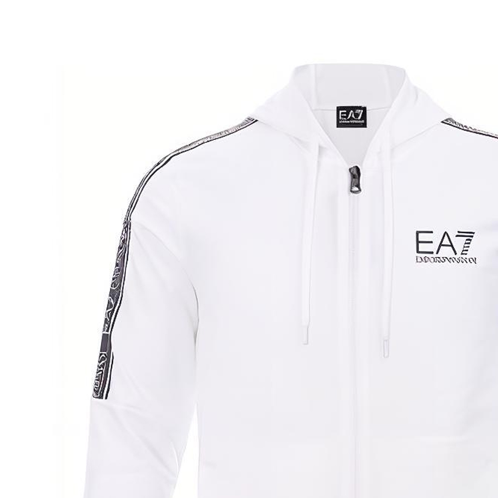 Details for Emporio Armani EA7 Jaket Sweatshirt Putih Logo Zip Kasual 3HPM24-PJ05Z-1100