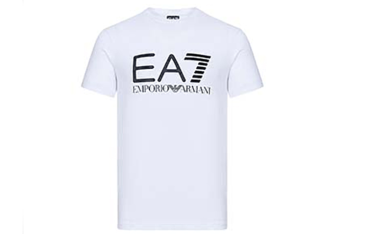 Emporio Armani EA7 White Logo Print Crew Neck T-Shirt 3GPT01-PJ03Z-1100