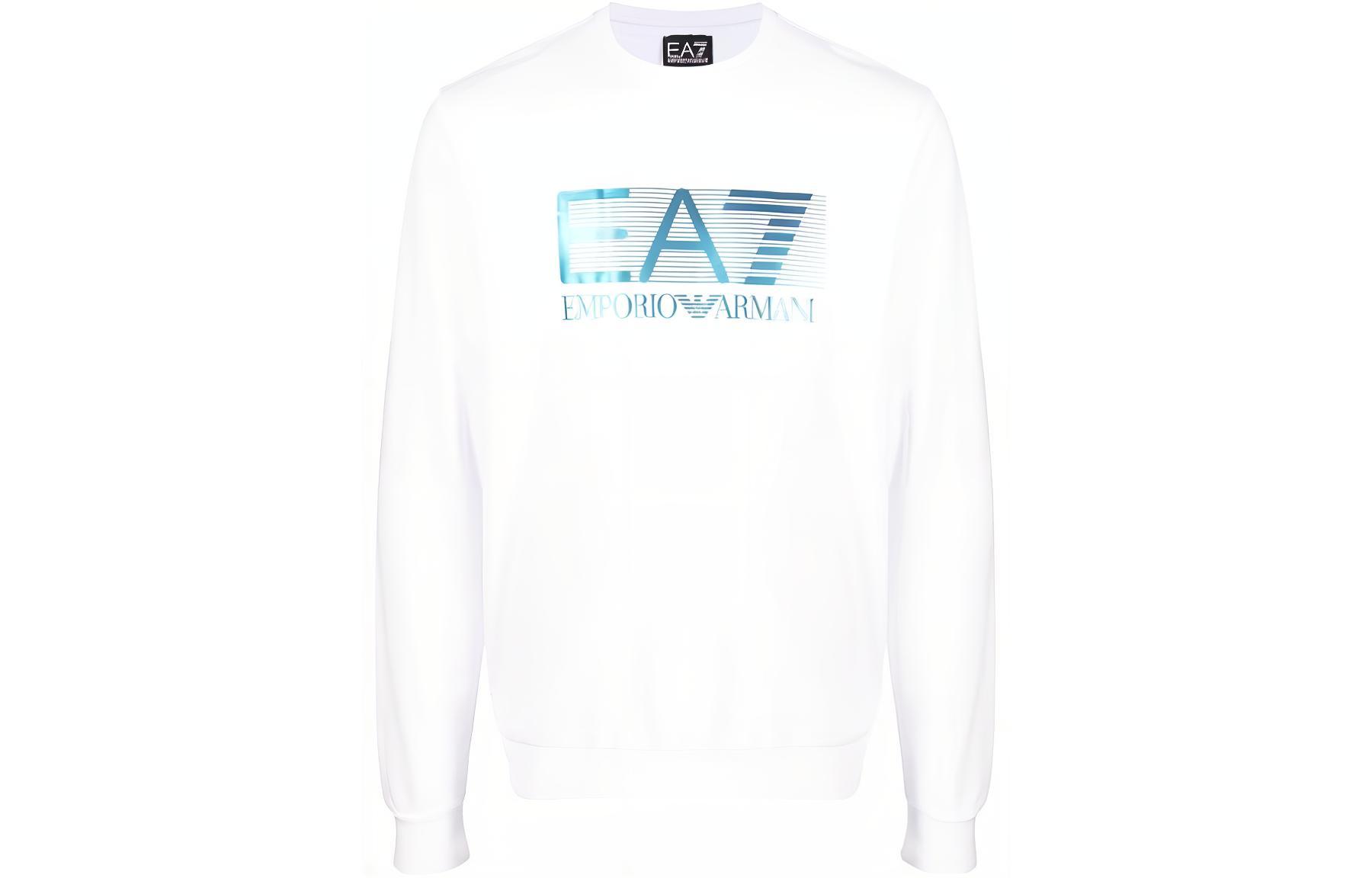 Emporio Armani EA7 White Logo Print Crewneck Pullover Sweatshirt SS22 6LPM60-PJ05Z-1100 圖 2