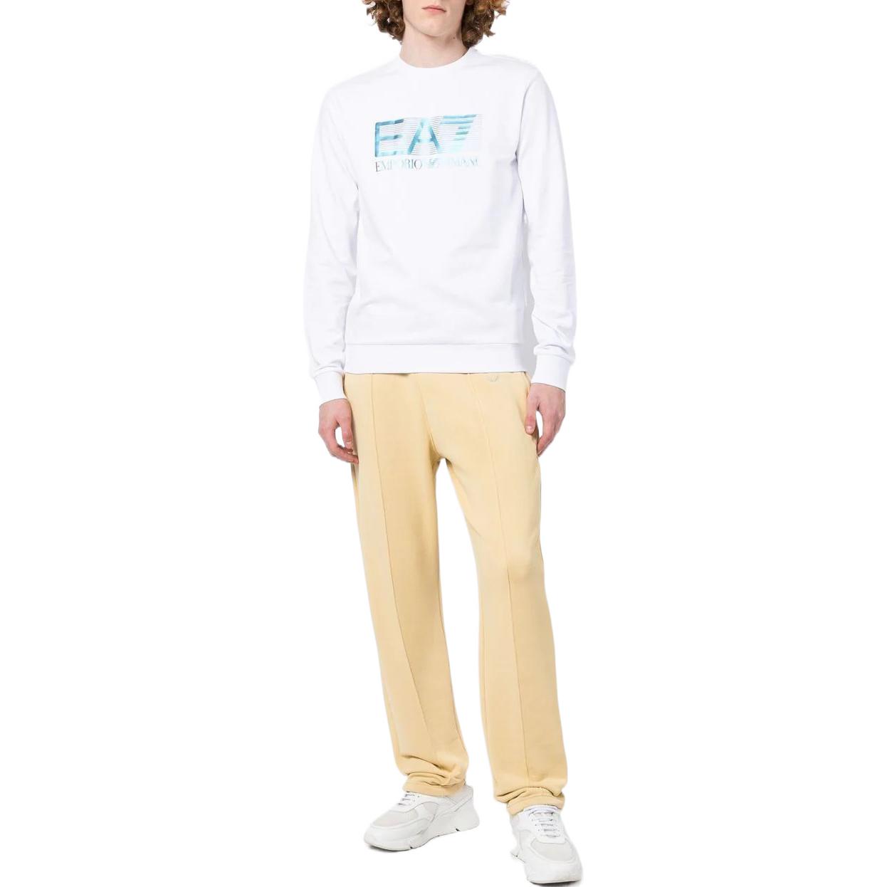 Emporio Armani EA7 White Logo Print Crewneck Pullover Sweatshirt SS22 6LPM60-PJ05Z-1100 圖 3