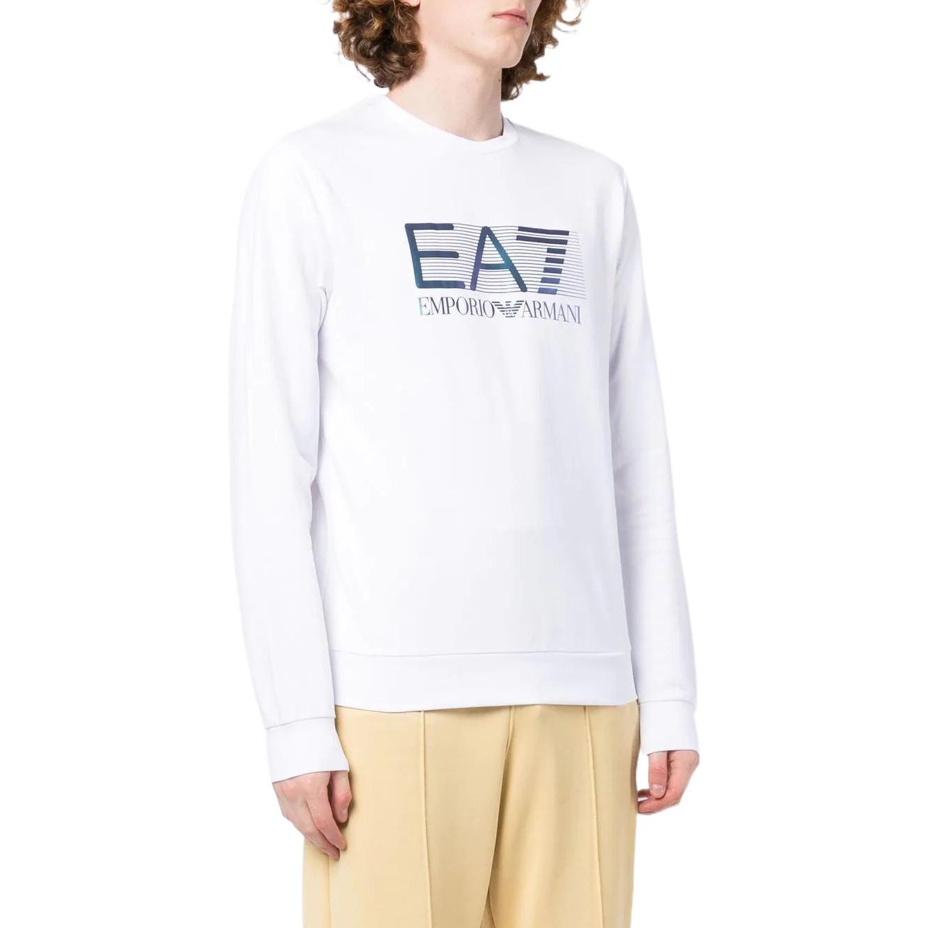 Emporio Armani EA7 White Logo Print Crewneck Pullover Sweatshirt SS22 6LPM60-PJ05Z-1100 圖 5