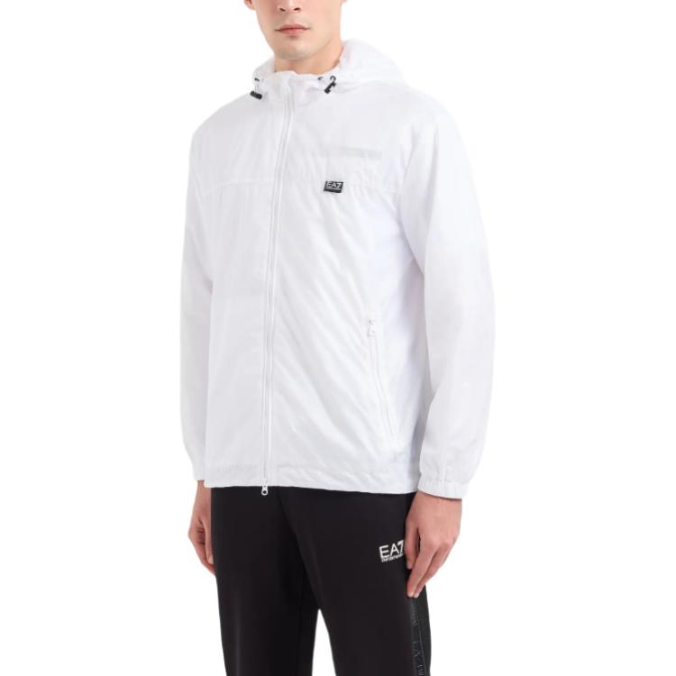 Emporio Armani EA7 White Logo Print Hooded Zip Jacket Loose Fit 3DPB17-PN5ZZ-1100 圖 3