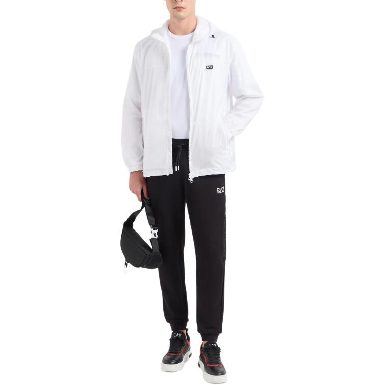 Emporio Armani EA7 White Logo Print Hooded Zip Jacket Loose Fit 3DPB17-PN5ZZ-1100 圖 5