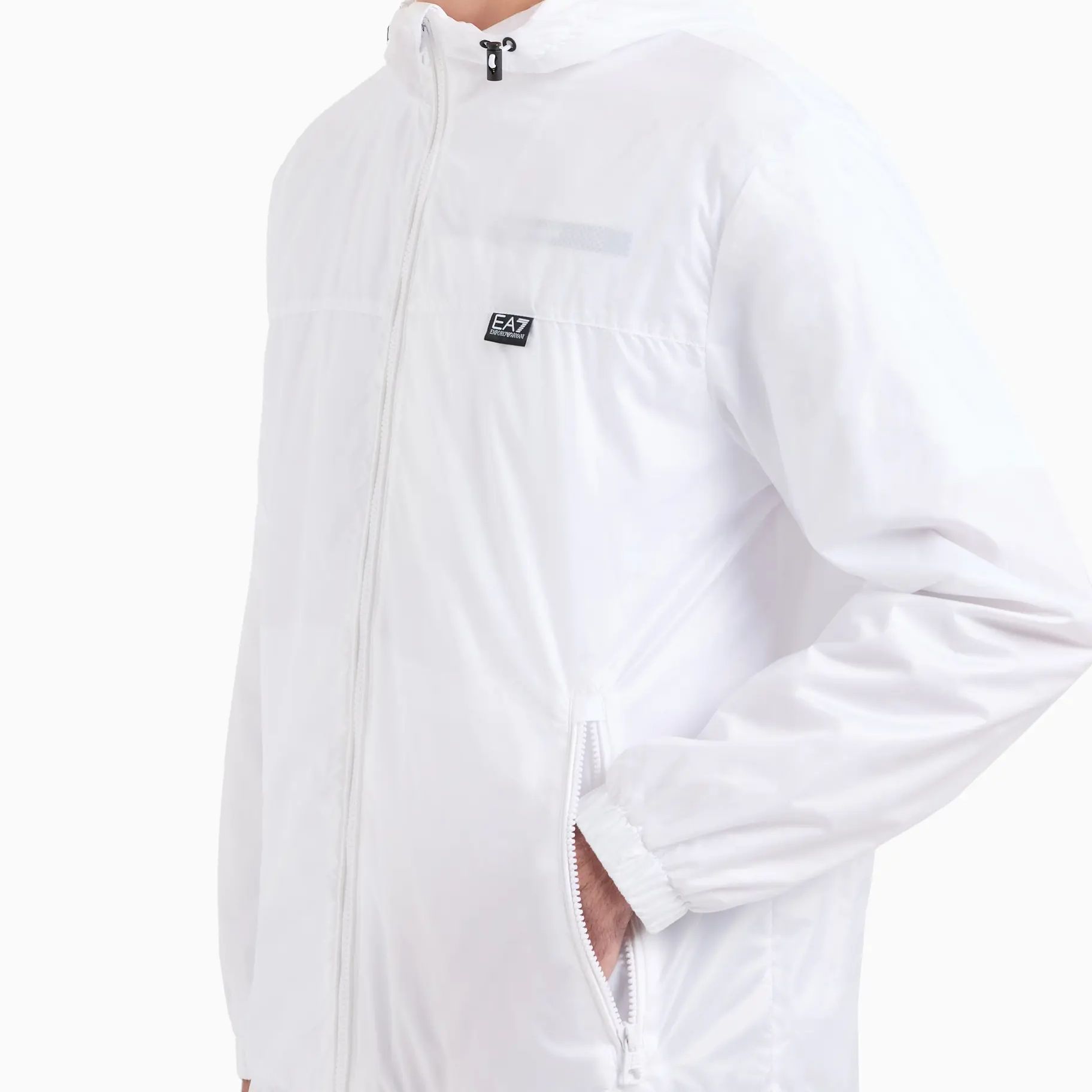 Emporio Armani EA7 White Logo Print Hooded Zip Jacket Loose Fit 3DPB17-PN5ZZ-1100 圖 6