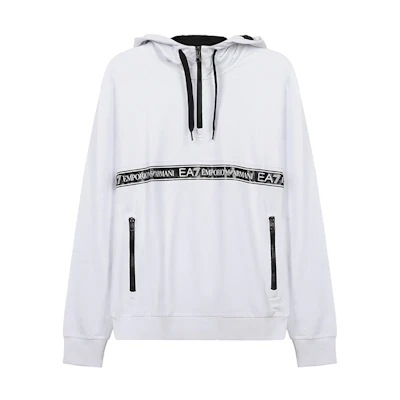 Emporio Armani EA7 White Logo Print Hoodie 3KPM26-PJ05Z-1100