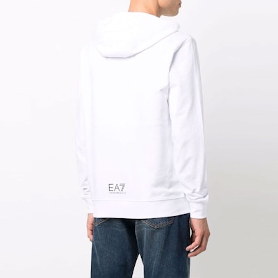 EMPORIO ARMANI EA7 White Logo Print Hoodie with Long Sleeves. 6KPM69-PJBWZ-1100 Purchase EMPORIO ARMANI EA7 White Logo Print Hoodie with Long Sleeves. 6KPM69-PJBWZ-1100