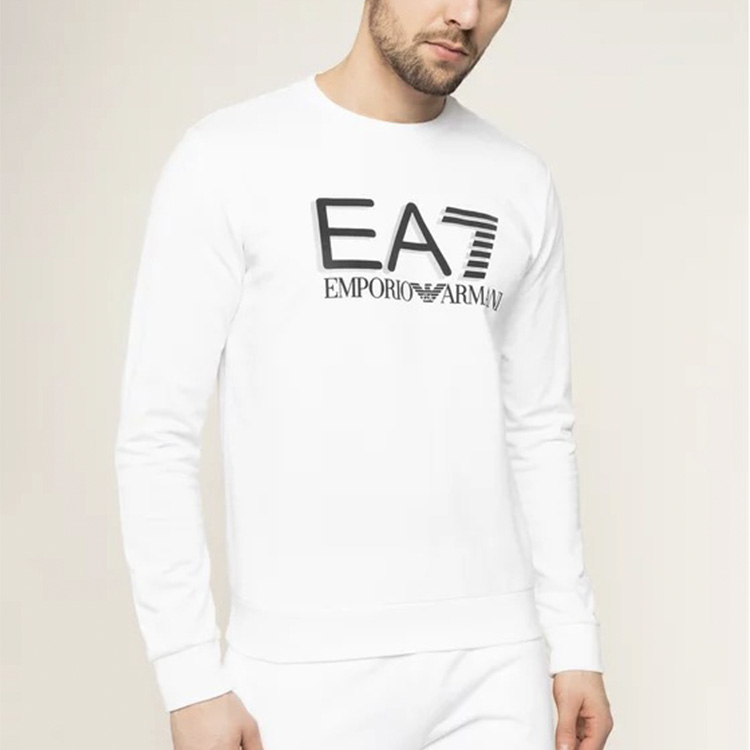 Lookbook 埃莫里奥阿玛尼EA7白色标志印花套头衫 3HPM60-PJ05Z-1100