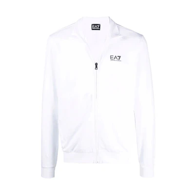 Emporio Armani EA7 White Logo Printed Zip-Up Casual Jacket 8NPM0-1PJ05Z-1100