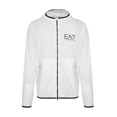 Emporio Armani EA7 White Logo Zip-Up Hoodie Jacket 3GPB09-PNN8Z-1100