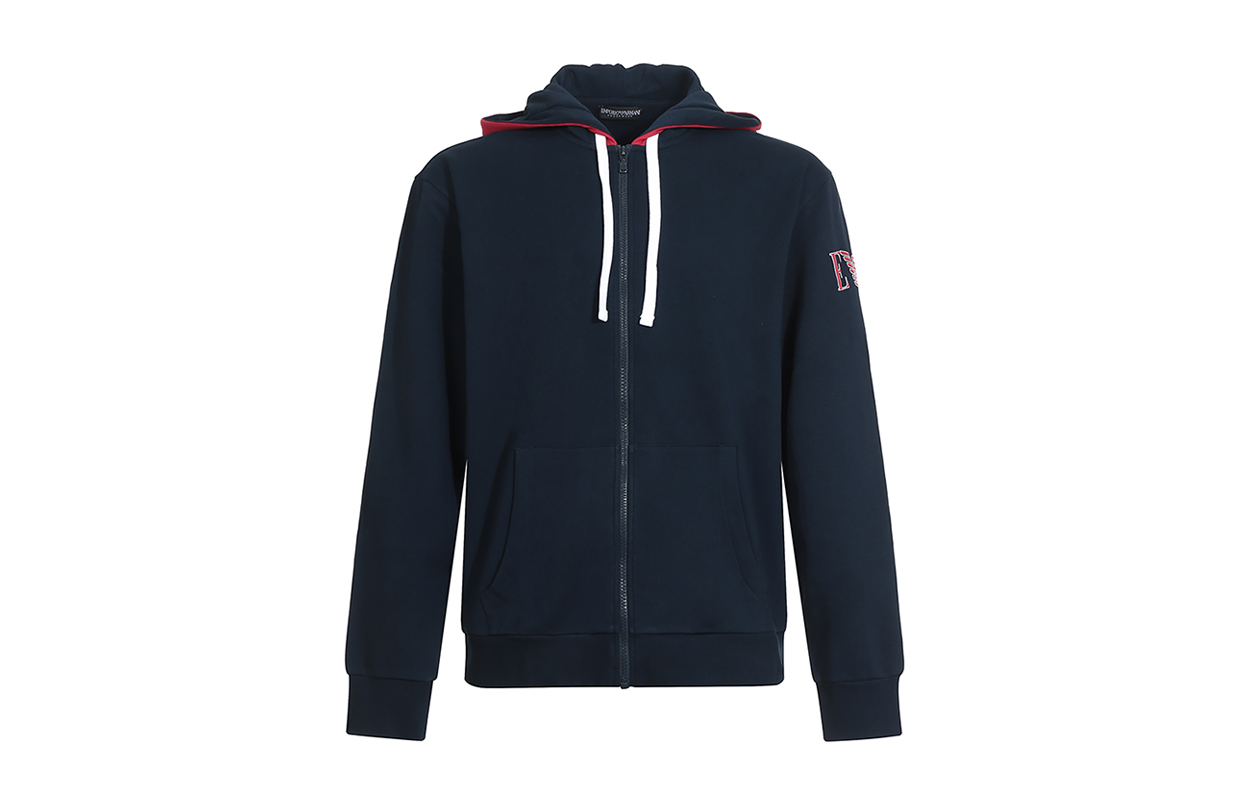 Emporio Armani EA7 Winter Fleece Hoodie Jacket Navy Blue 111784-9A571-00135