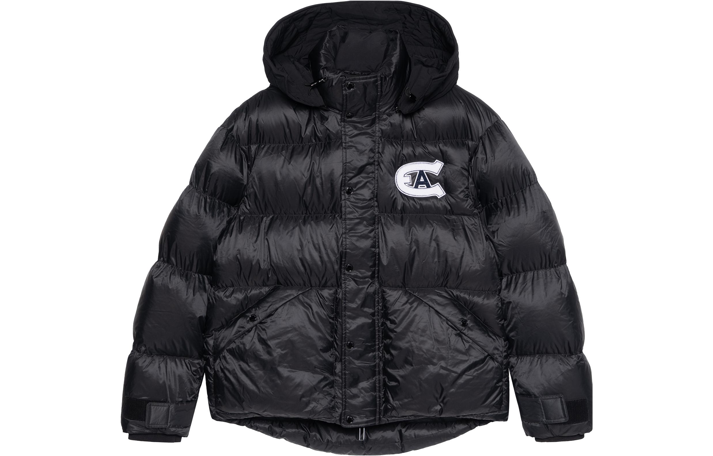 Emporio Armani EA Black Winter Puffer Jacket with Logo Print and Hood. 6K1BA5-1NQGZ-0999