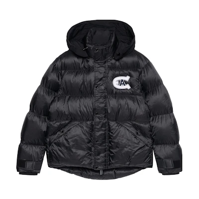 Emporio Armani EA Black Winter Puffer Jacket with Logo Print and Hood. 6K1BA5-1NQGZ-0999