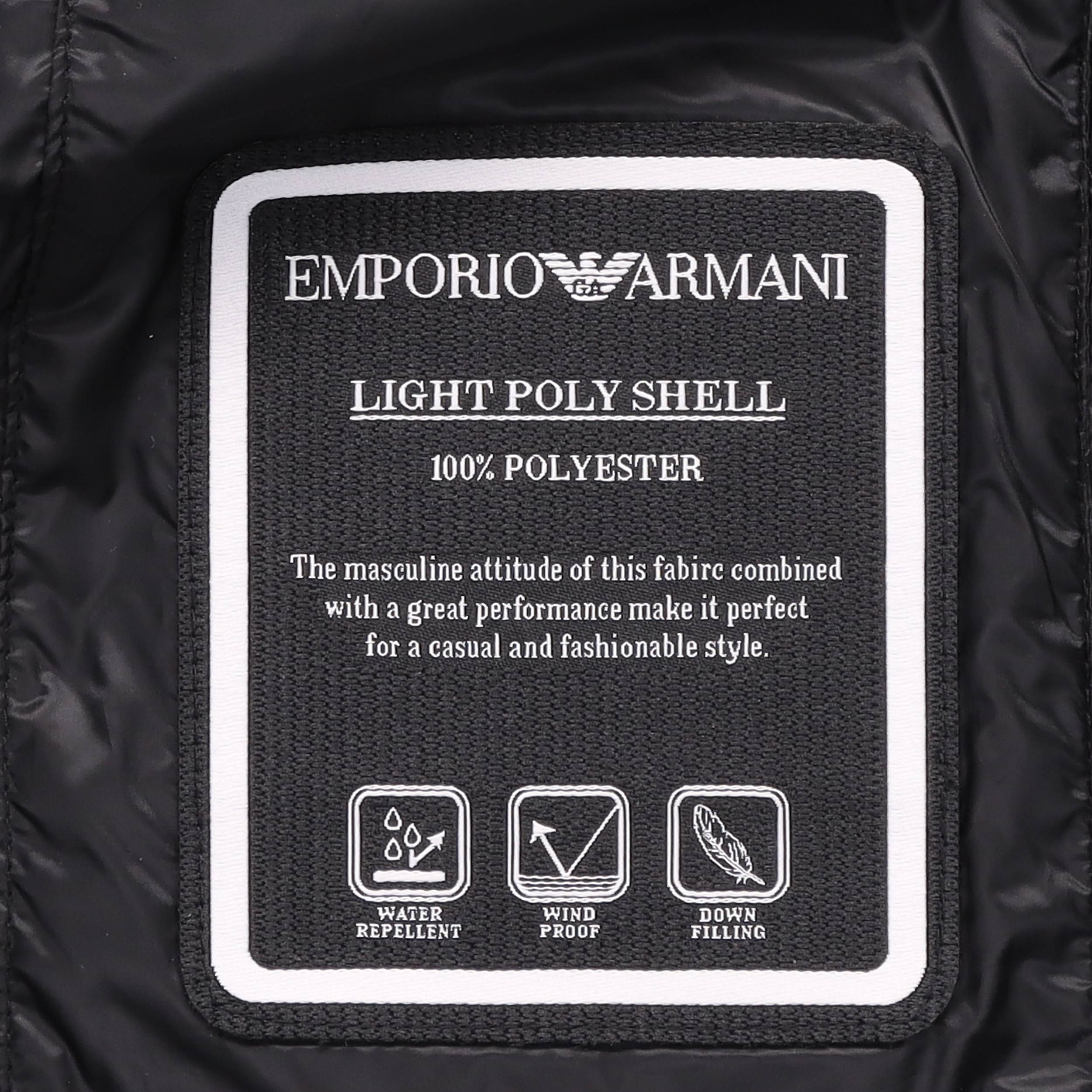 Details for エンポリオアルマーニ EA ブラック ロゴプリント付きフード付き冬用ダウンジャケット 6K1BA5-1NQGZ-0999