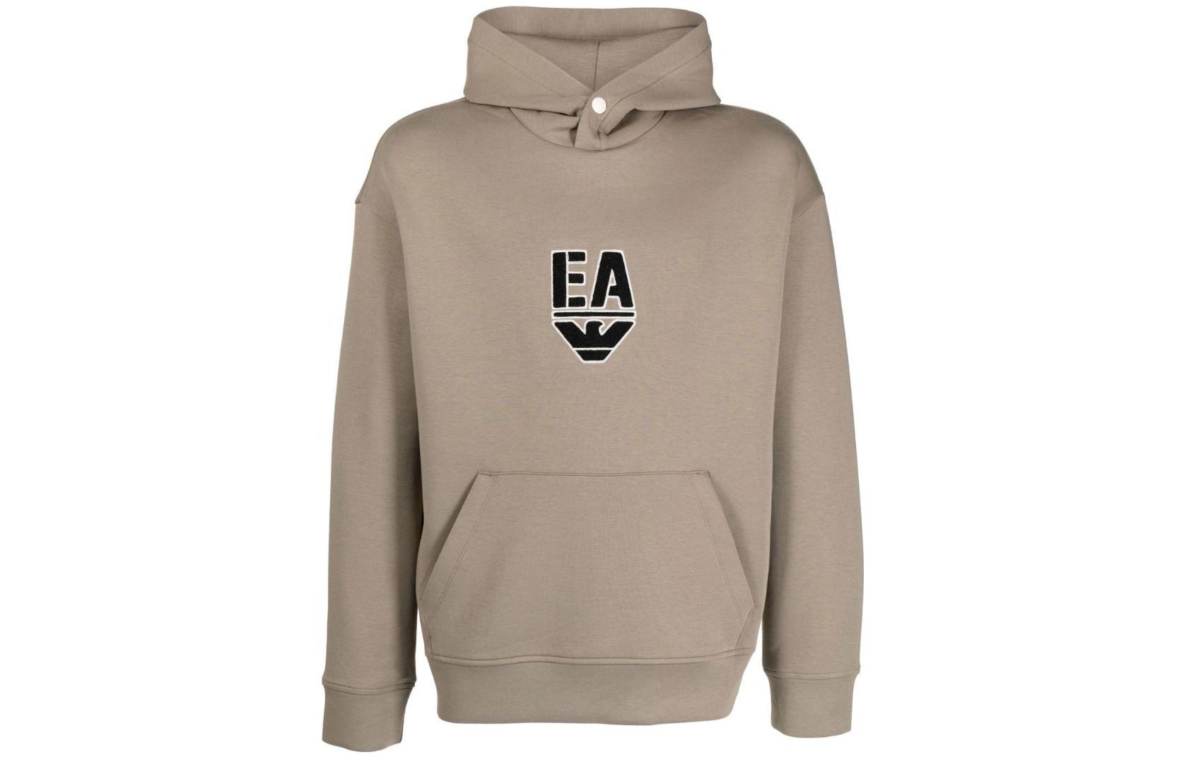 EMPORIO ARMANI EA FW22  Grey Logo Print Hoodie Long Sleeve Sweater. 6L1MC4-1JHSZ-137