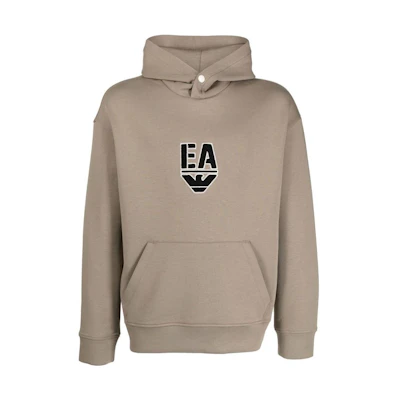 EMPORIO ARMANI EA FW22 Grey Logo Print Hoodie Long Sleeve Sweater. 6L1MC4-1JHSZ-137