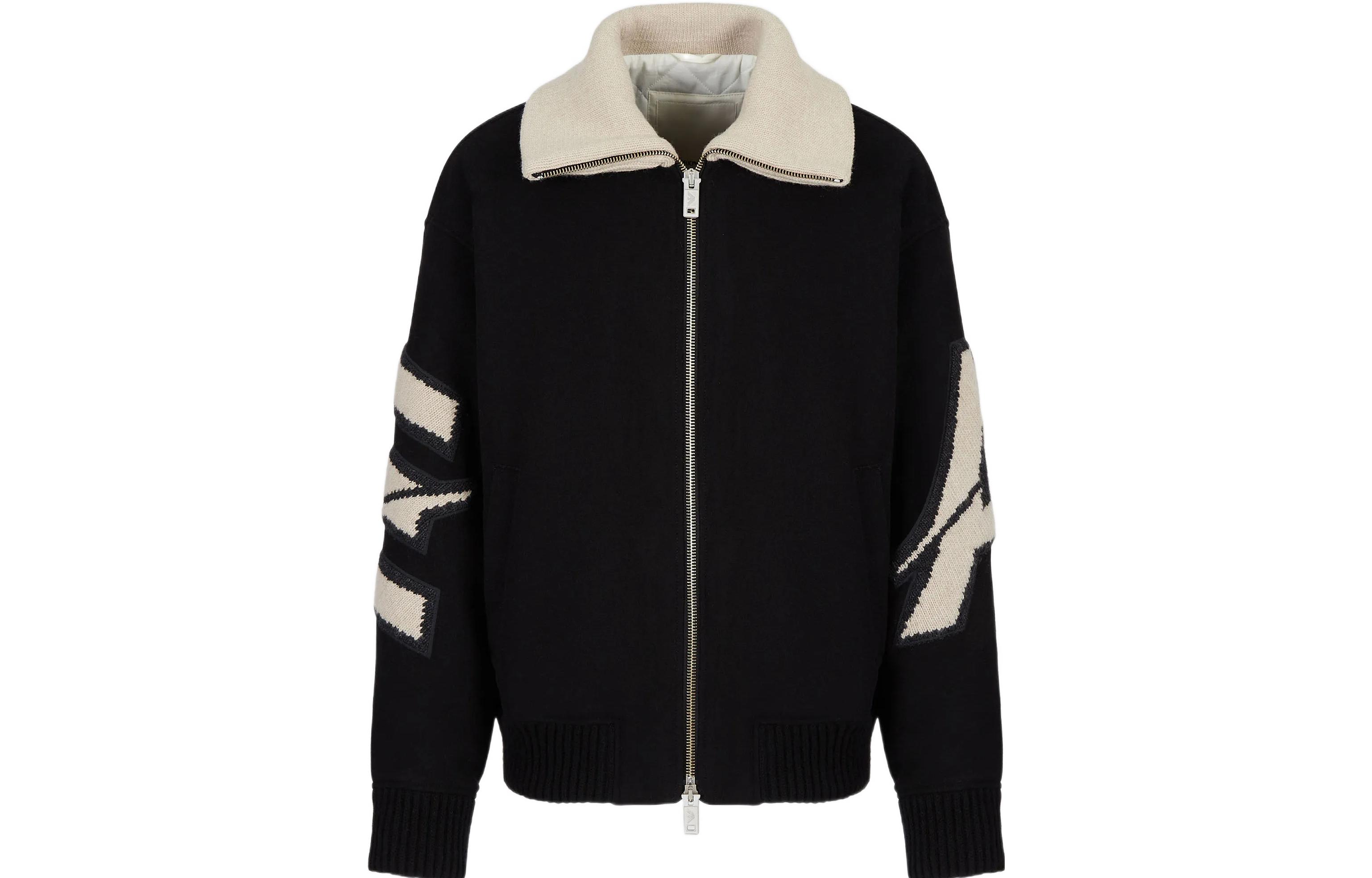 Emporio Armani EA FW22 Full-Zip Logo Patch Jacket Black Mens 6L1B8I1-N7AZ1-0999