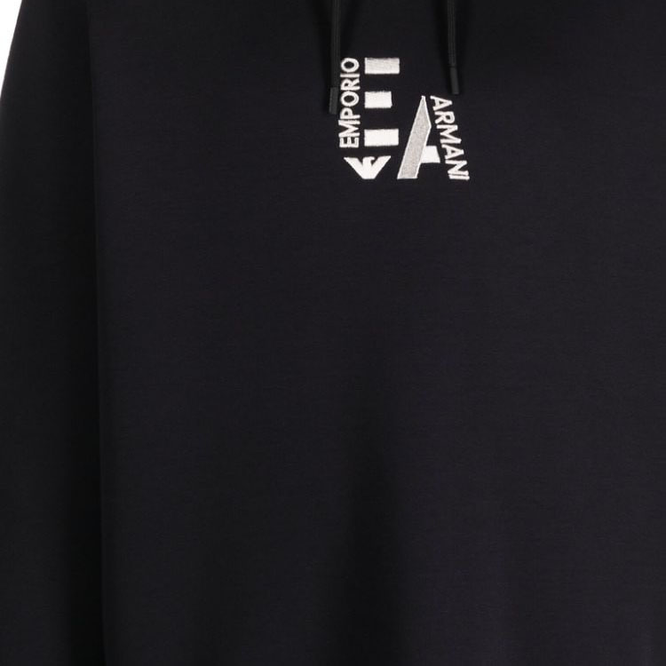 Details for EMPORIO ARMANI EA FW23 Letter Print Pullover Hoodie Men’s Navy Blue. 6R1ME5-1JHSZ-09Q6