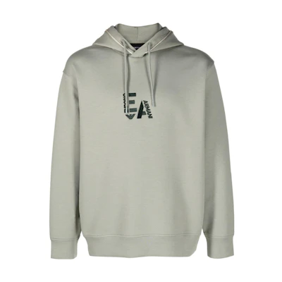 EMPORIO ARMANI EA Letter Print Green Oversized Hoodie for Men. 6R1ME5-1JHSZ-05B8