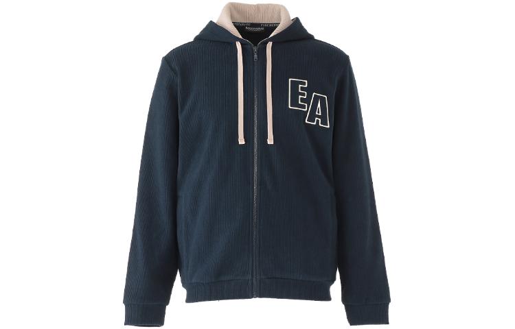 Emporio Armani EA Logo Embroidered Hoodie Navy Blue - 1116503F-5860-0135